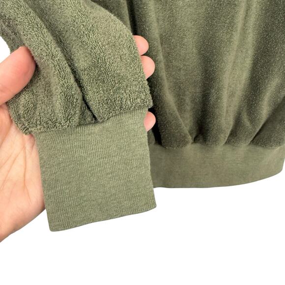 VTG Sweatshirt Womens Small Green Velour Saturday Pullover DODTEX tag - Picture 5 of 9